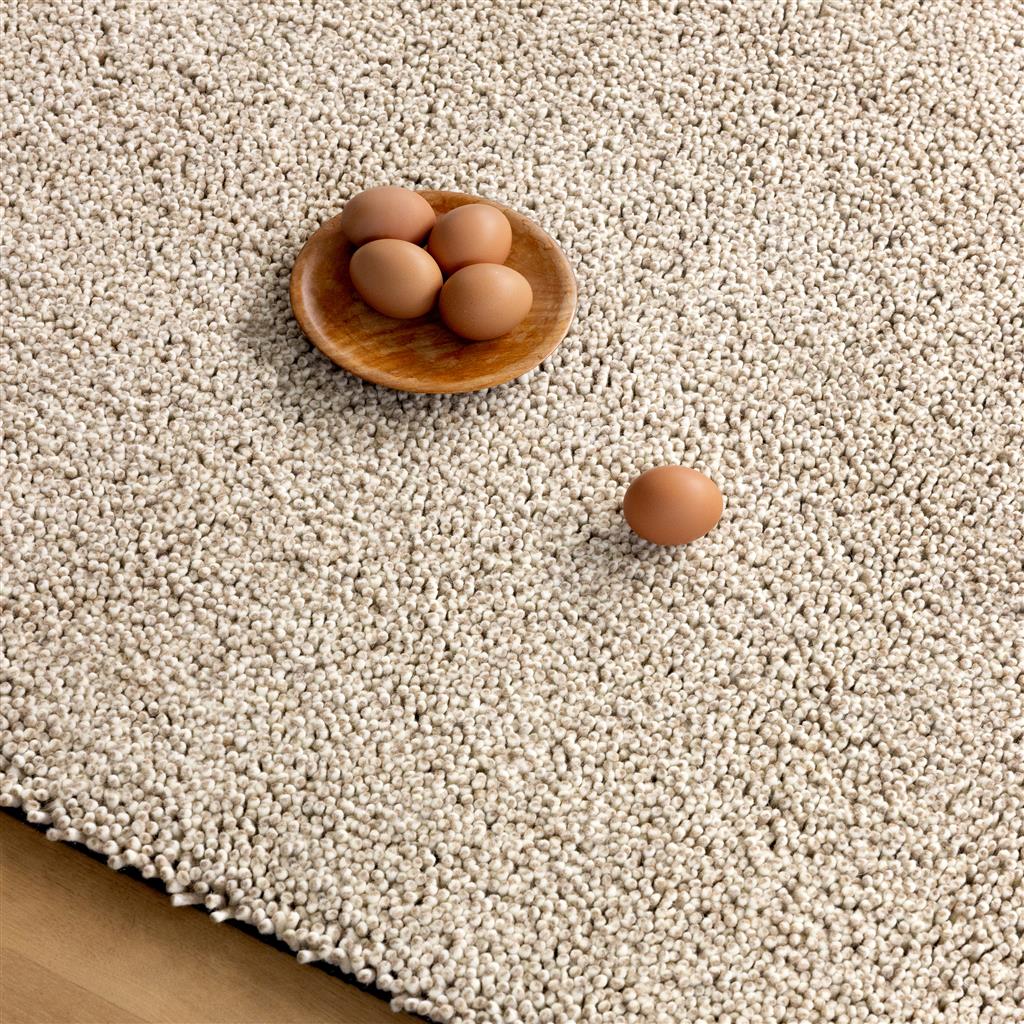 Beige Felted Shag Rug