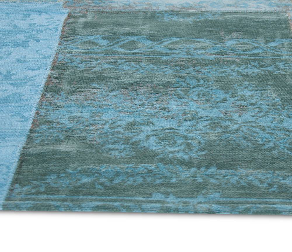 Patchwork Turquoise Rug ☞ Size: 7' 7" x 11' (230 x 330 cm)
