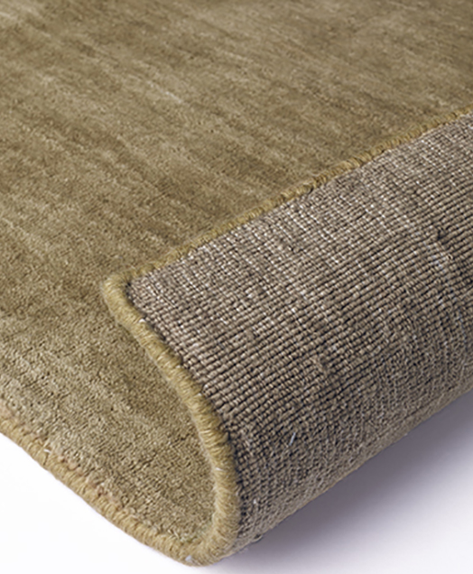 Plain Hand Woven Wool Gold Rug