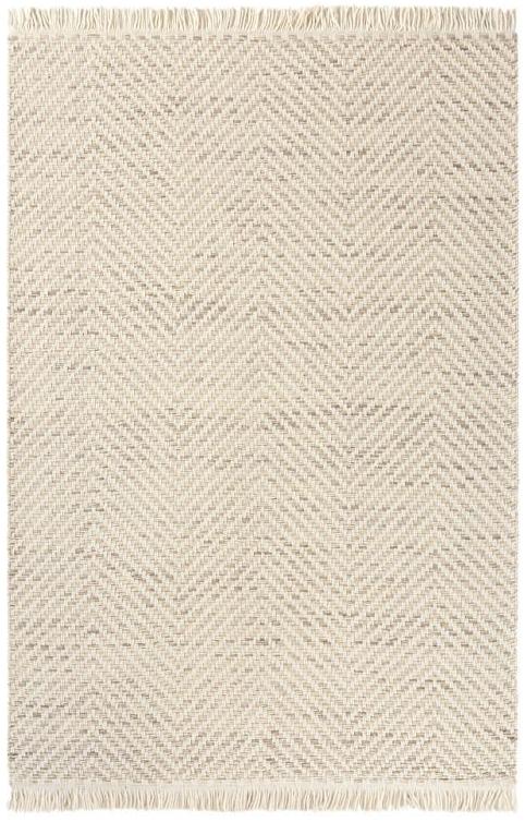 Hand-Woven Wool Beige Rug ☞ Size: 140 x 200 cm
