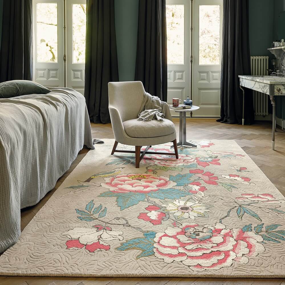 Floral Wool & Viscose Rug