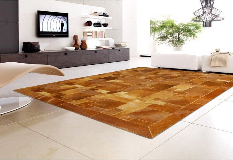 Puzzle Cowhide Brown Rug