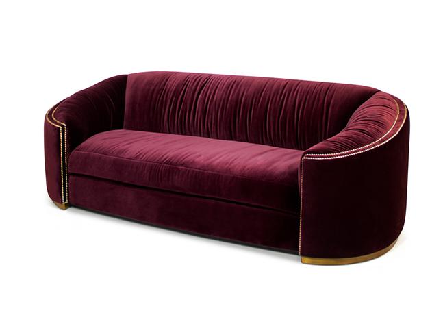 Premium Comfort Red Curved Sofa