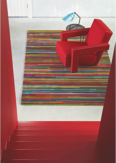 Multi Coloured Striped Rug Fusion Avenue ☞ Size: 200 x 280 cm