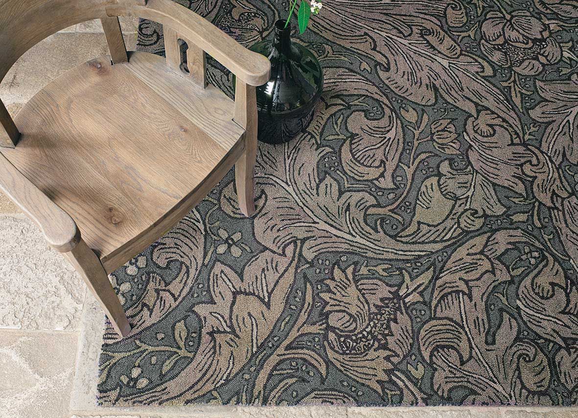 Pure Bachelors Button Charcoal Premium Rug