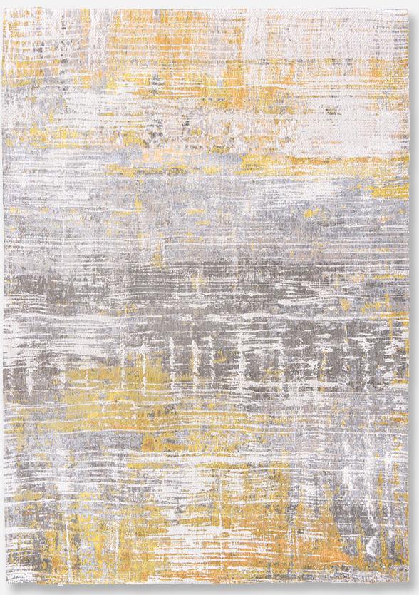 Abstract Grey / Yellow Jacquard Rug ☞ Size: 6' 7" x 9' 2" (200 x 280 cm)
