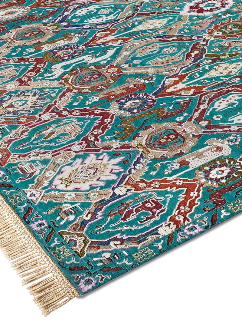 KavaBagh Green Hand-Woven Rug