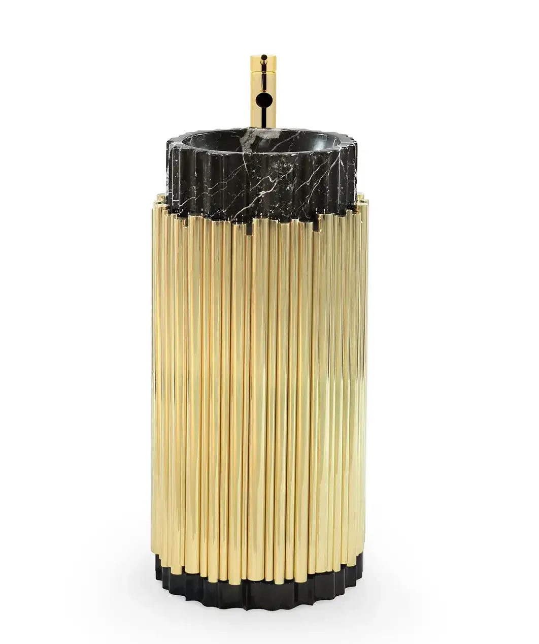 Harmony Black / Gold Pedestal Sink