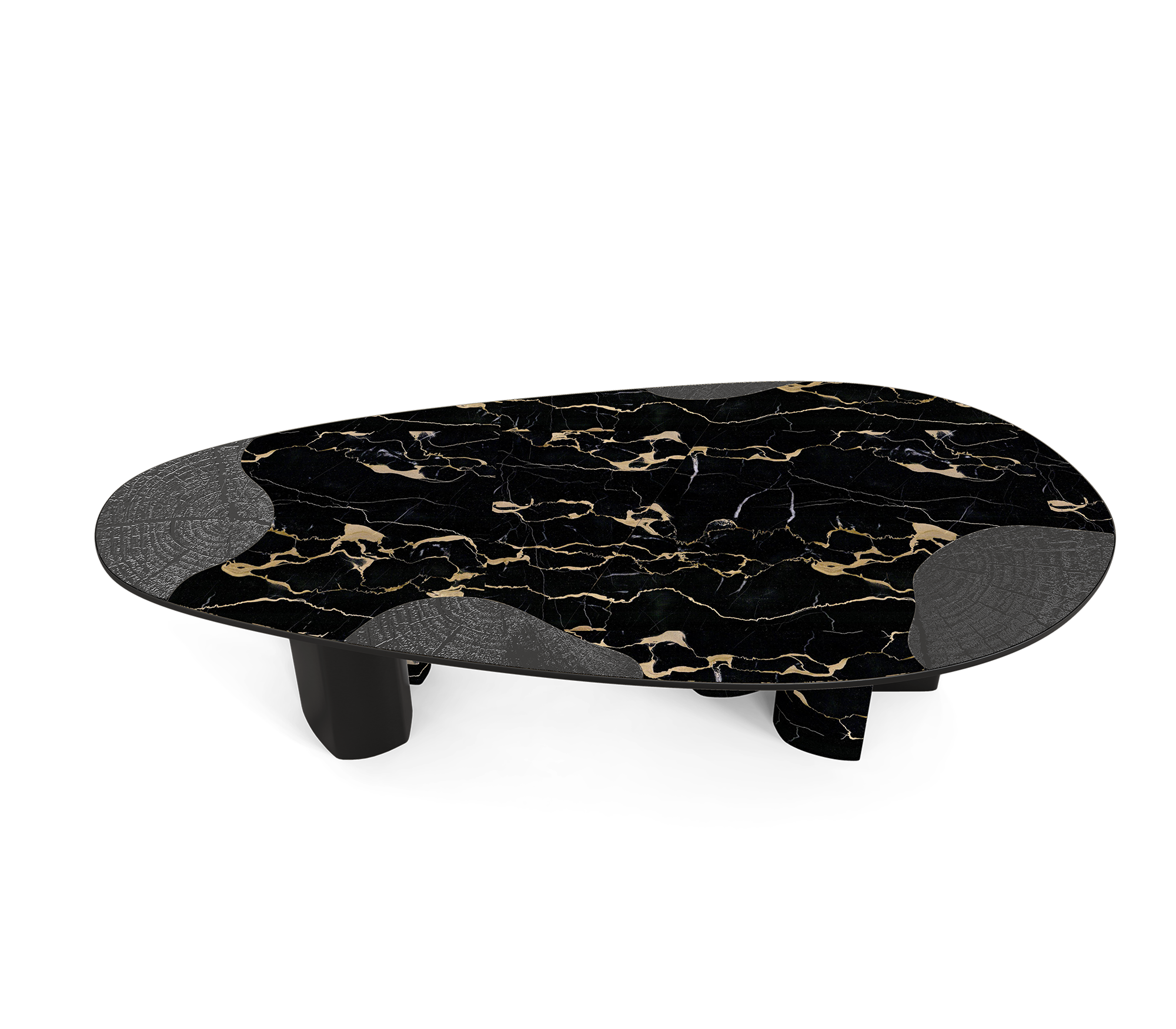 Athena Portoro Marble & Onyx Dining Table