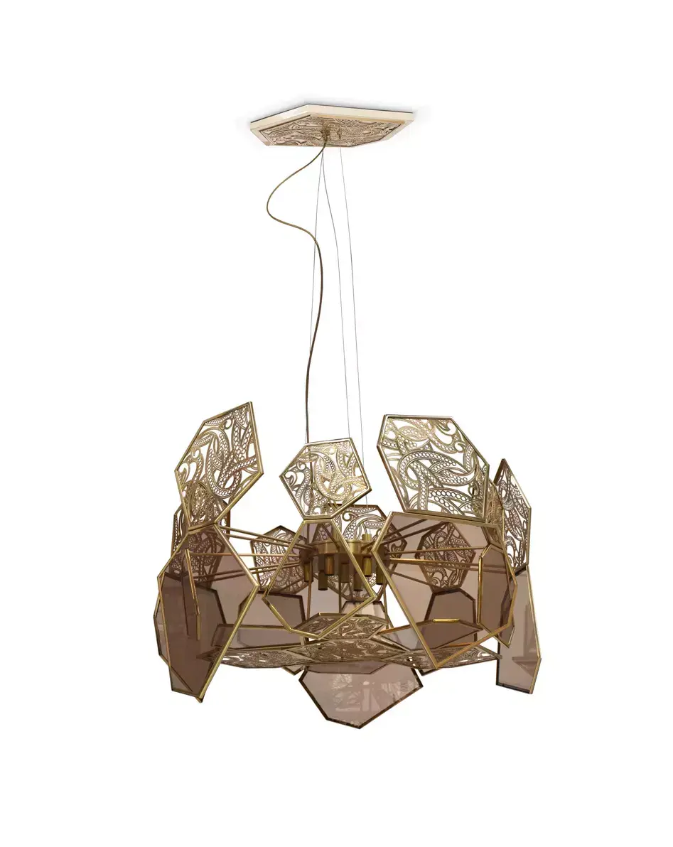 Hypnotique Bronze Glass Chandelier