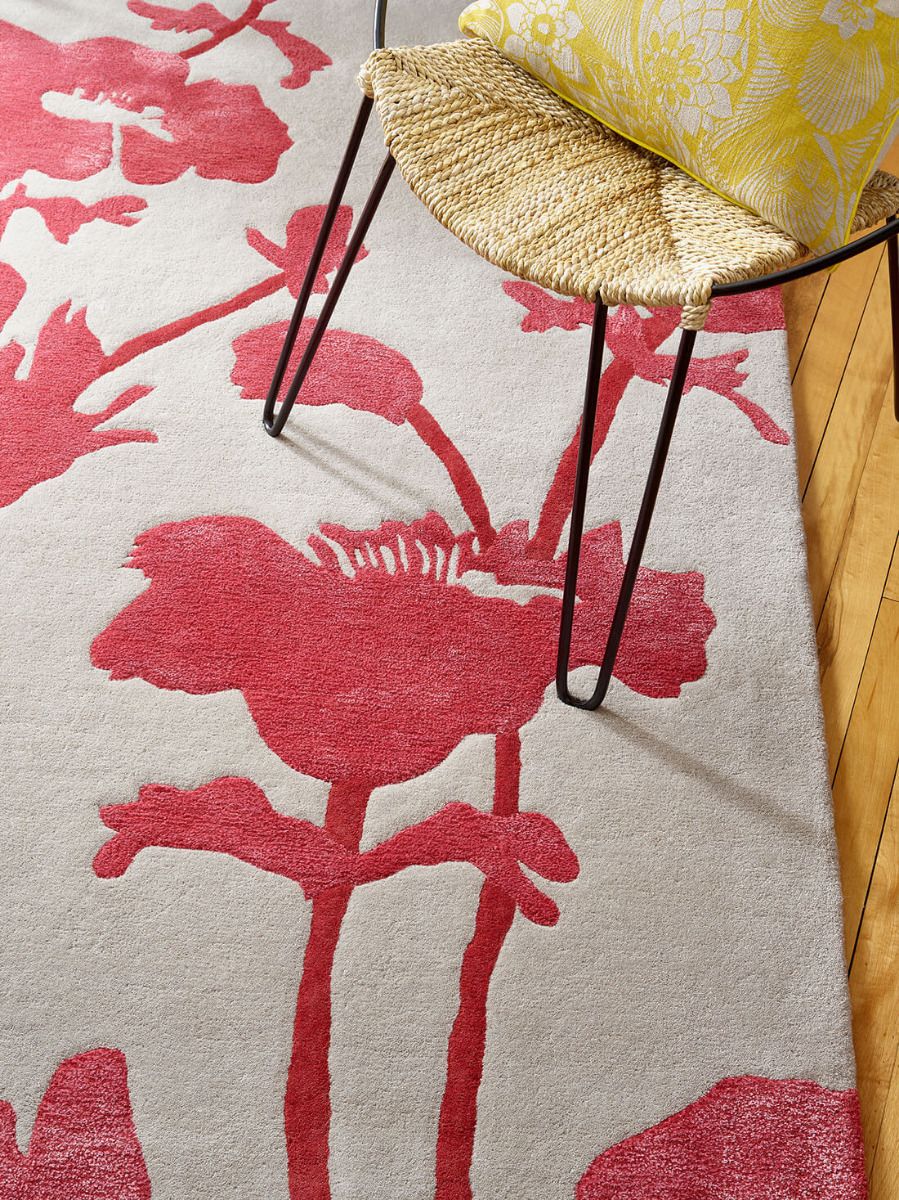 Floral Poppy Handwoven Rug ☞ Size: 170 x 240 cm