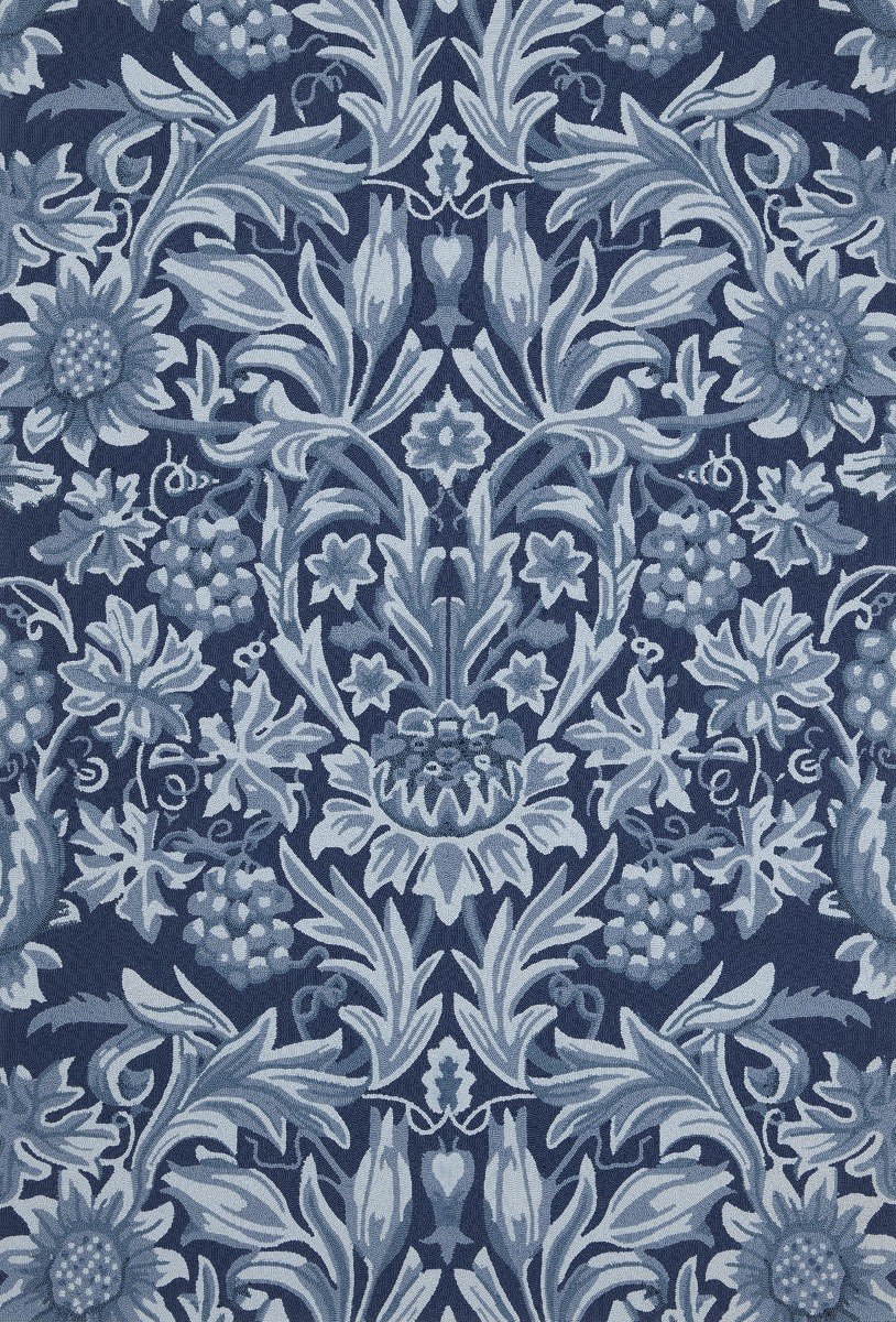 Floral Blue Outdoor Handtufted Rug