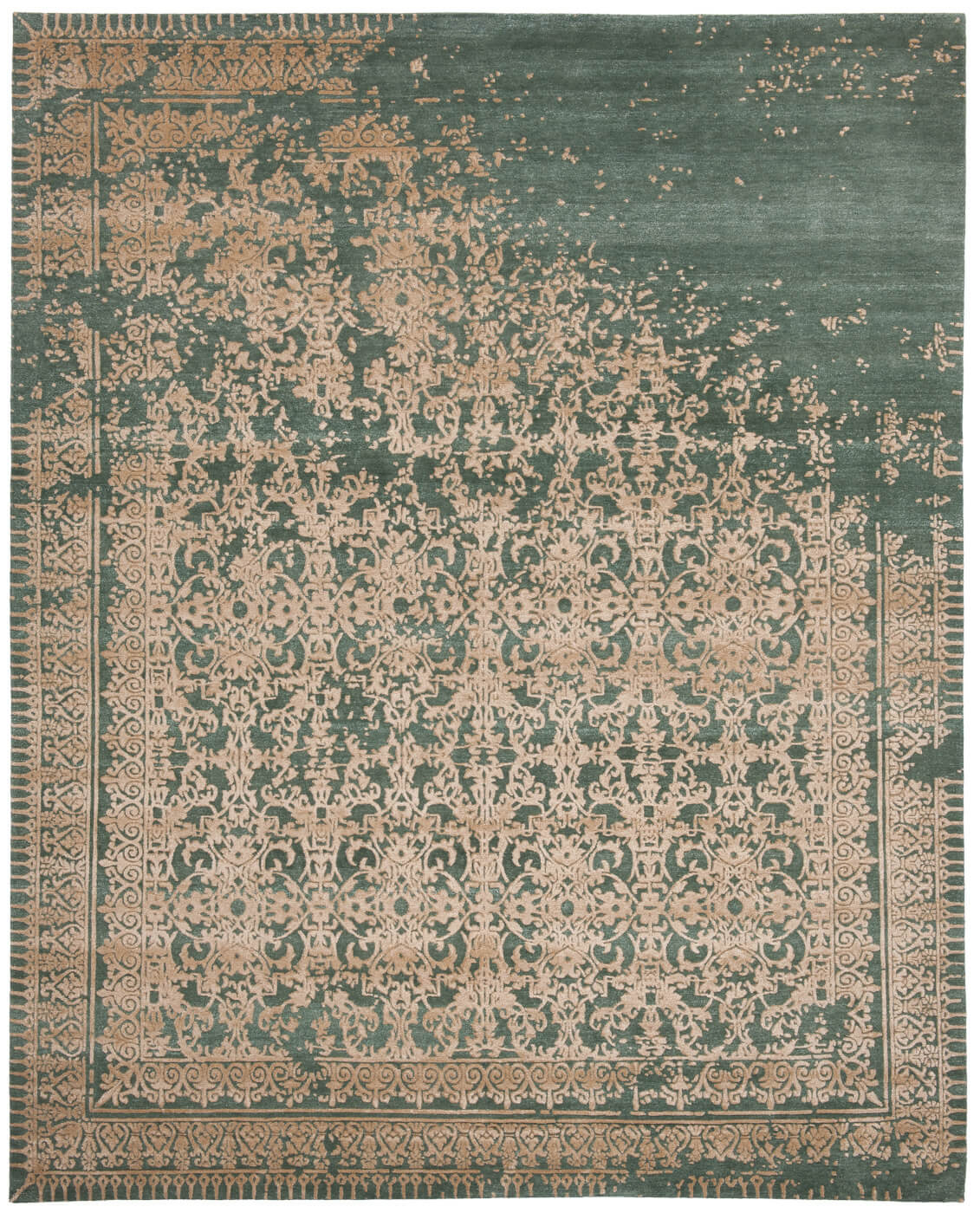 Green Wool / Silk Ferrara Rug