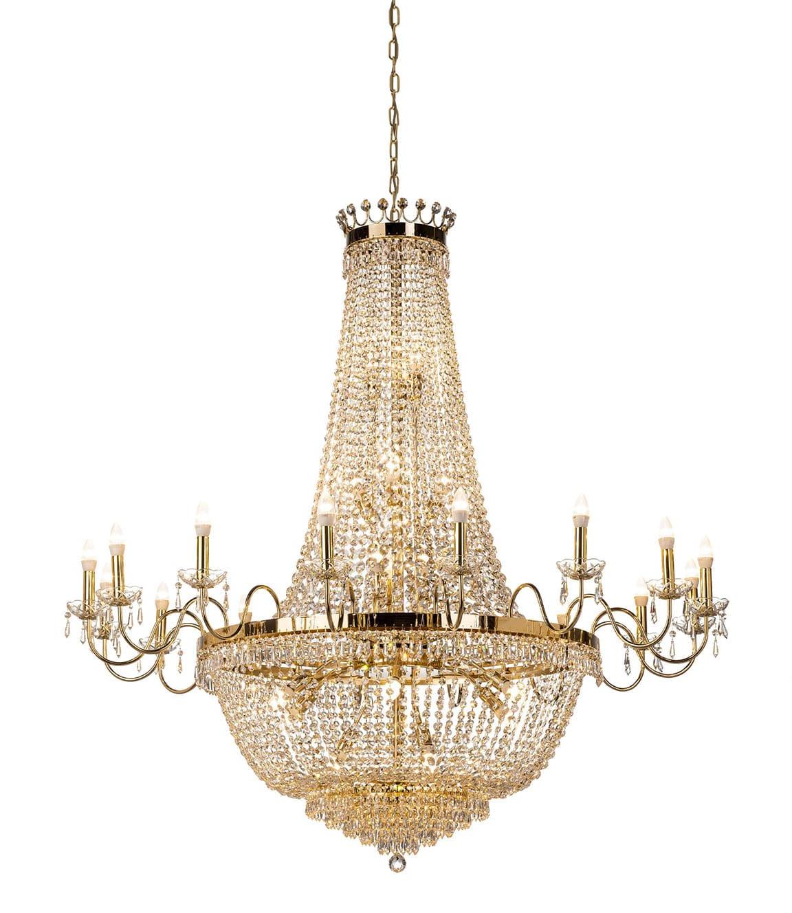 Luxury Crystal Chandelier in Soft Gold Finish