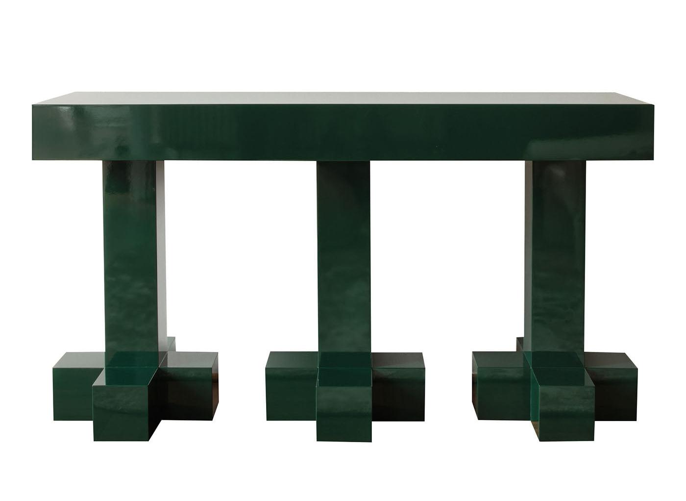 Glossy Green Console Table