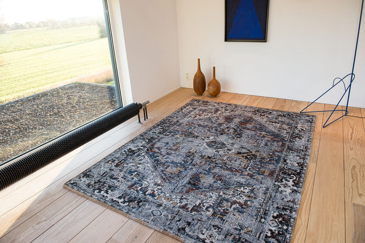 Flatwoven Vintage Blue Rug