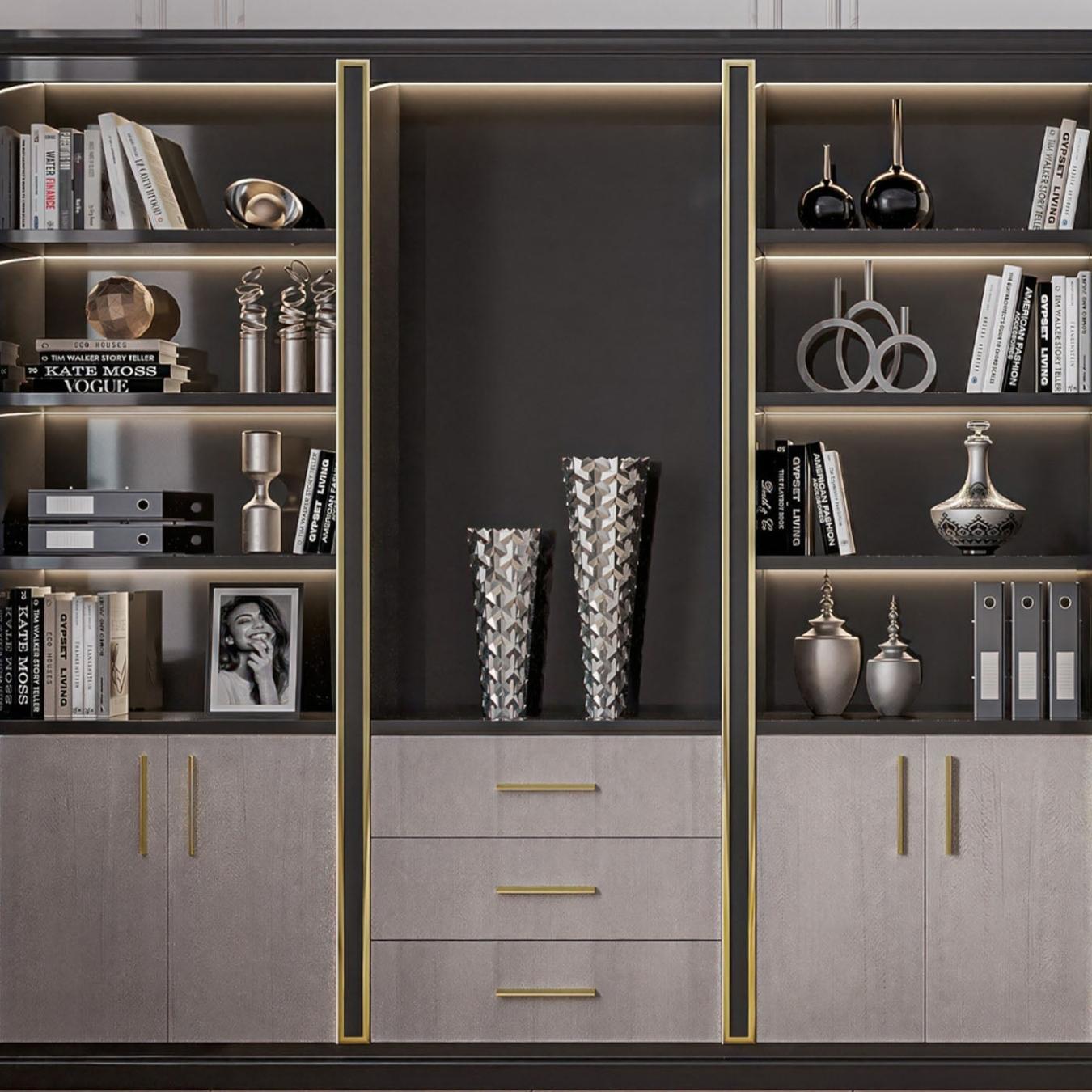 Bookcase with Wooden Doors