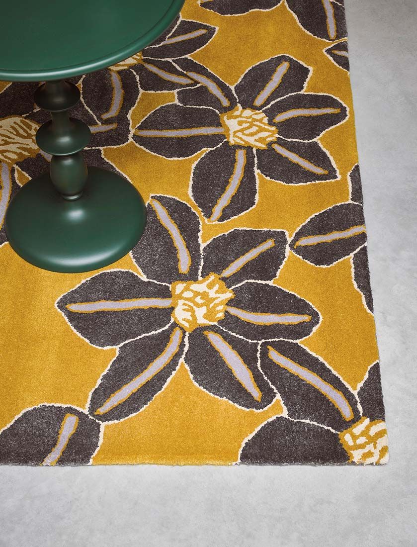 Hand-Tufted Ochre Wool Rug