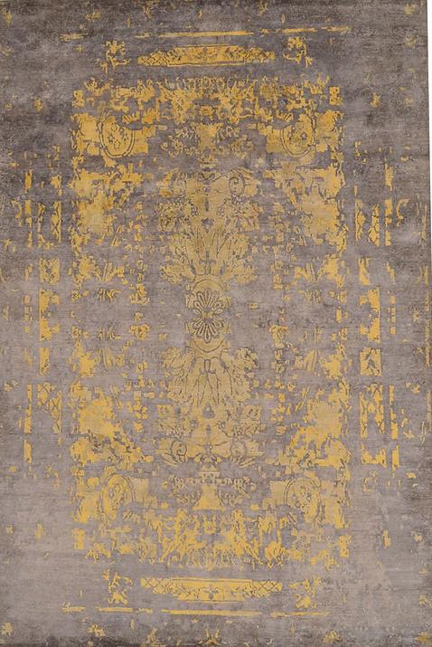 Handmade Luxury Bamboo Silk Yellow Rug