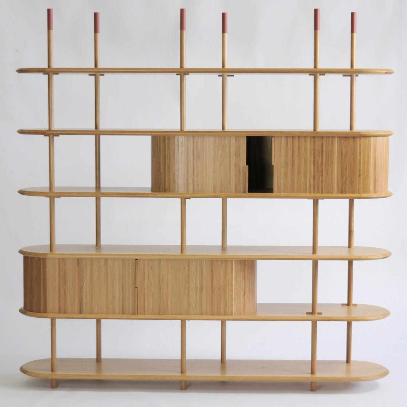 Modern Modular Oak Bookcase