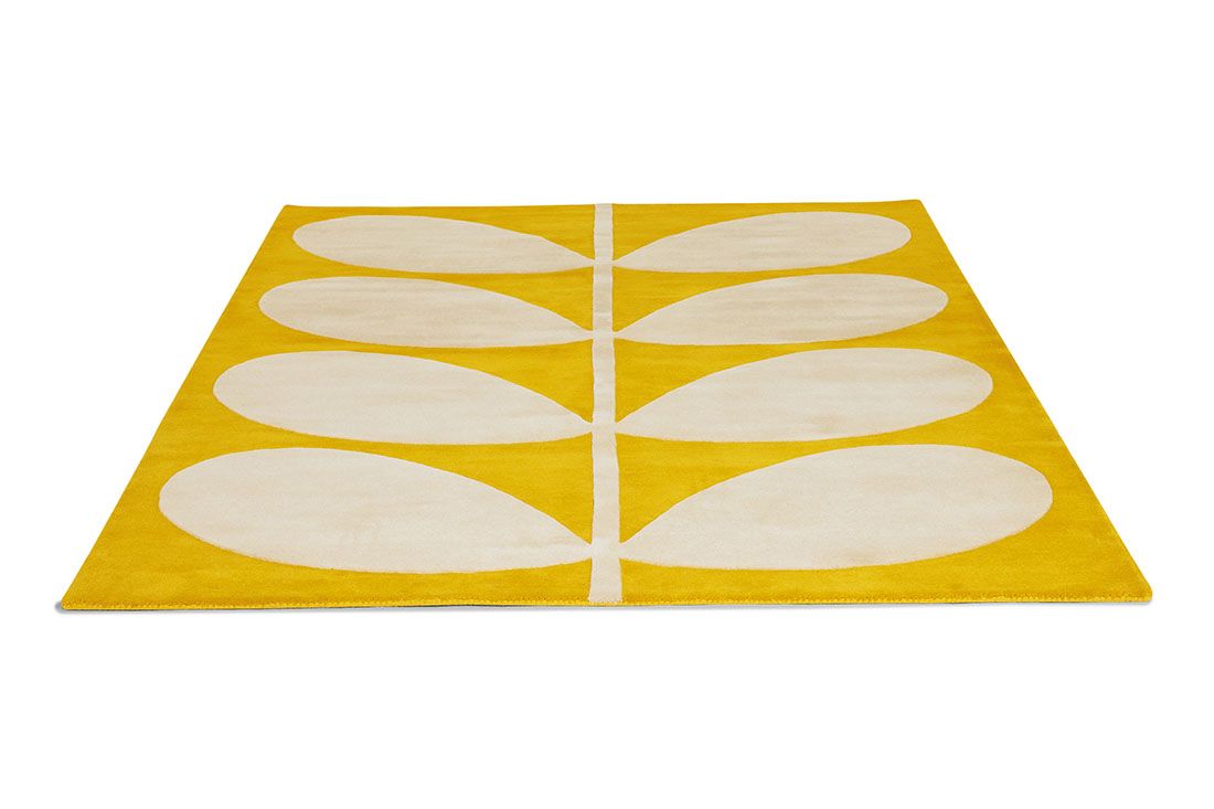 Yellow Leaves Hand-Tufted Rug