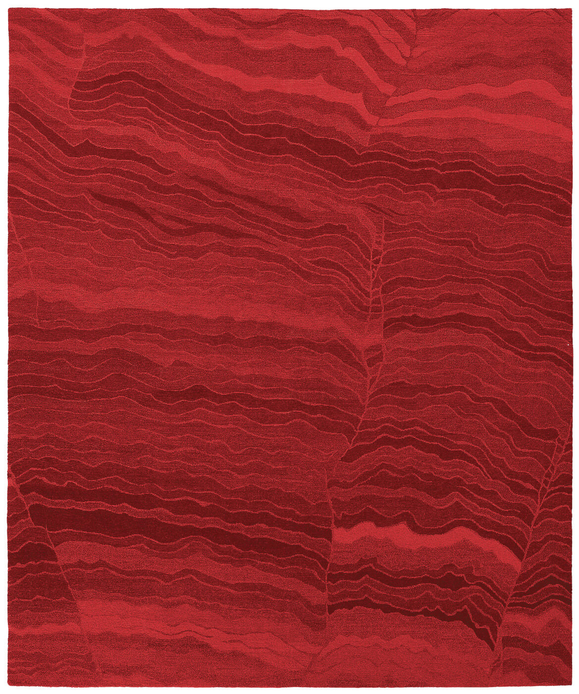 Hand-Knotted Wool Red Rug