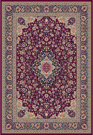 Red Oriental Machine Woven Rug ☞ Size: 137 x 195 cm