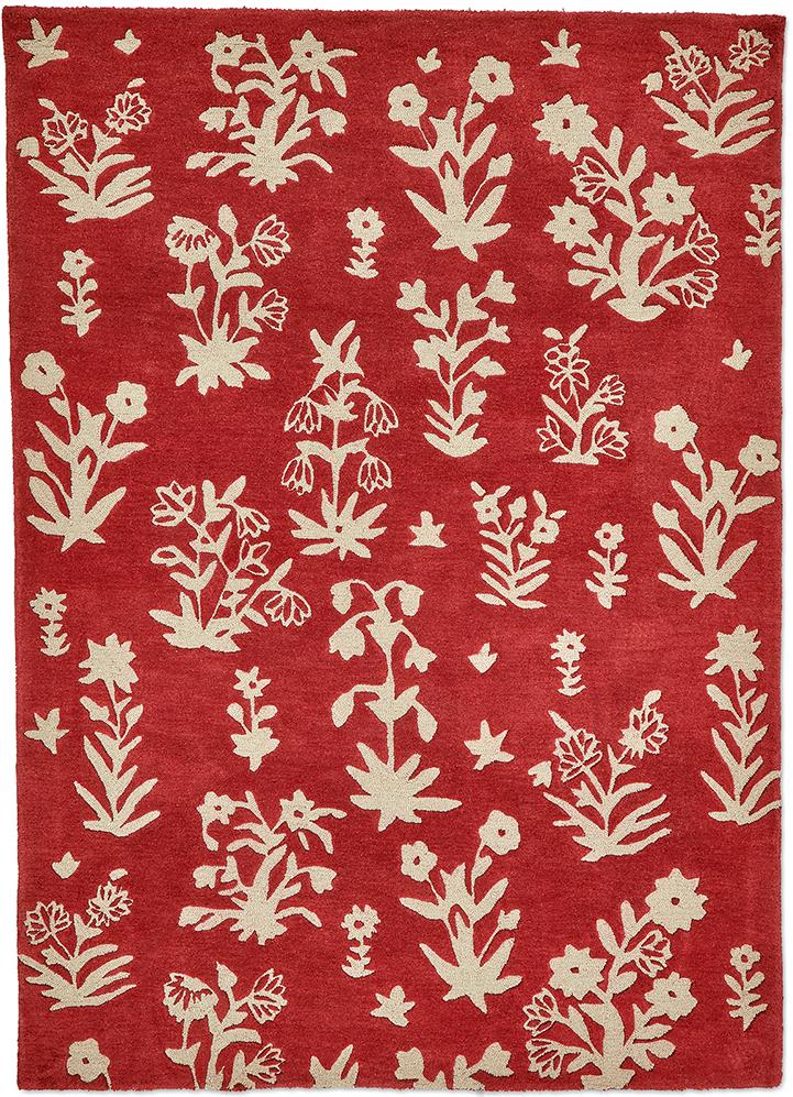 Woodland Glade Damson Red Rug