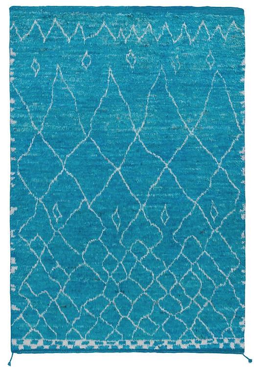 Berber Handwoven Blue High Pile Rug