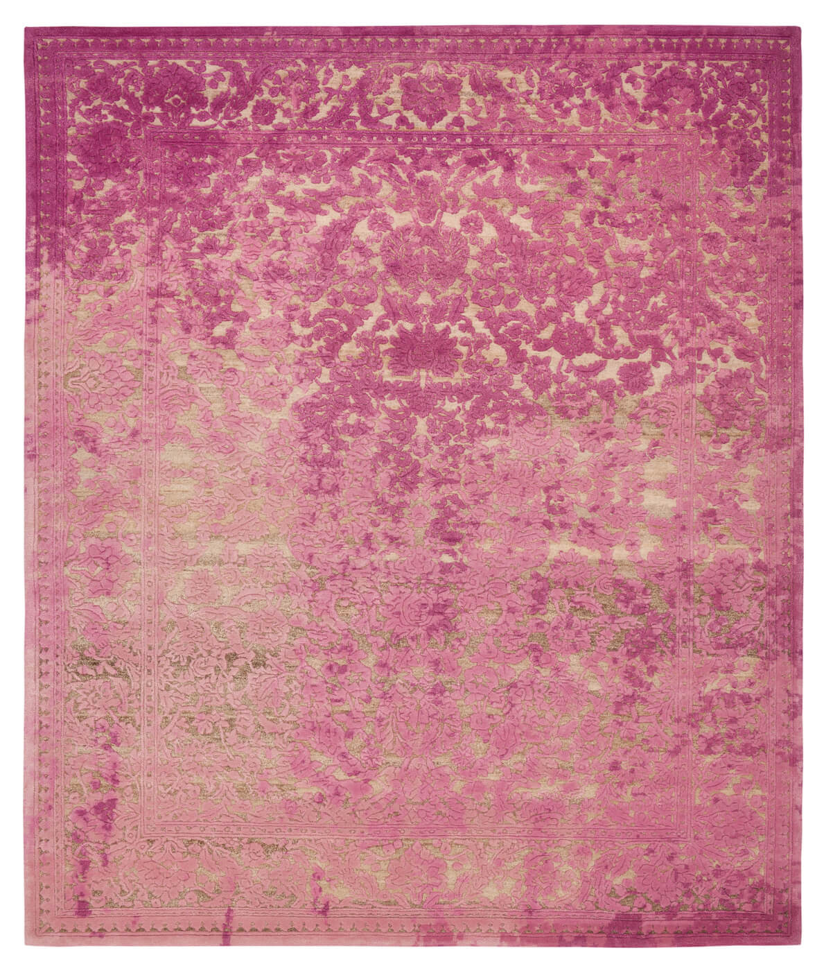 Medallion Hand-Knotted Purple Rug