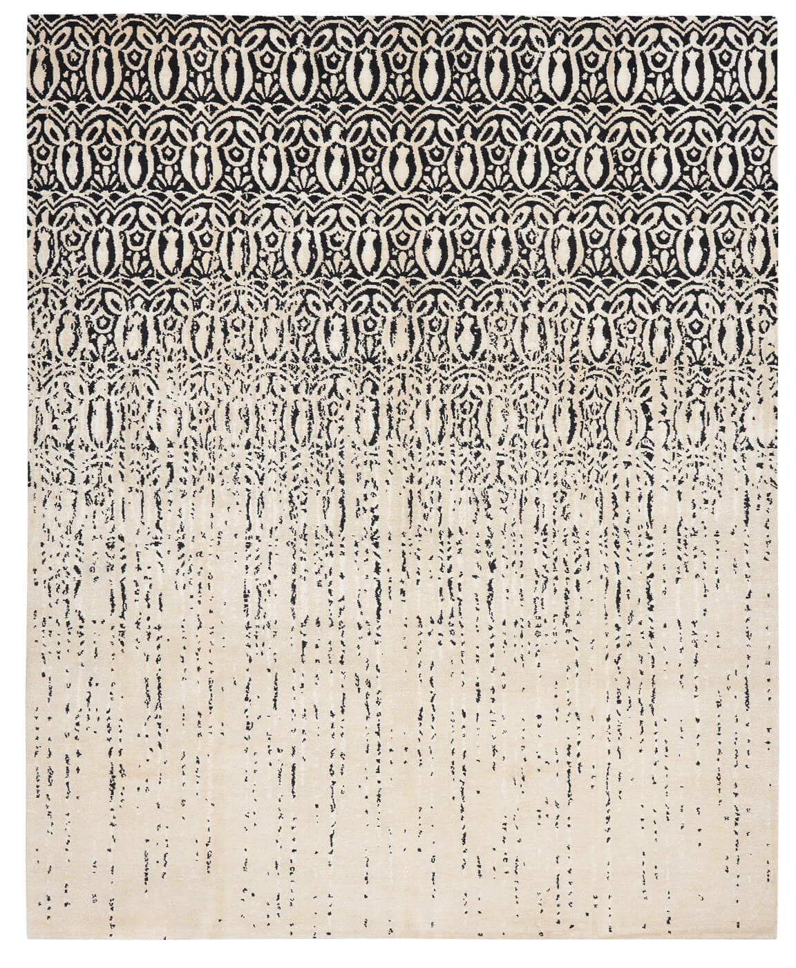 Black & White Hand-knotted Art Rug