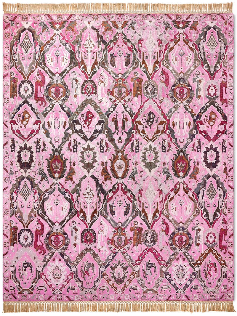 KavaBagh Pink Hand-Woven Rug