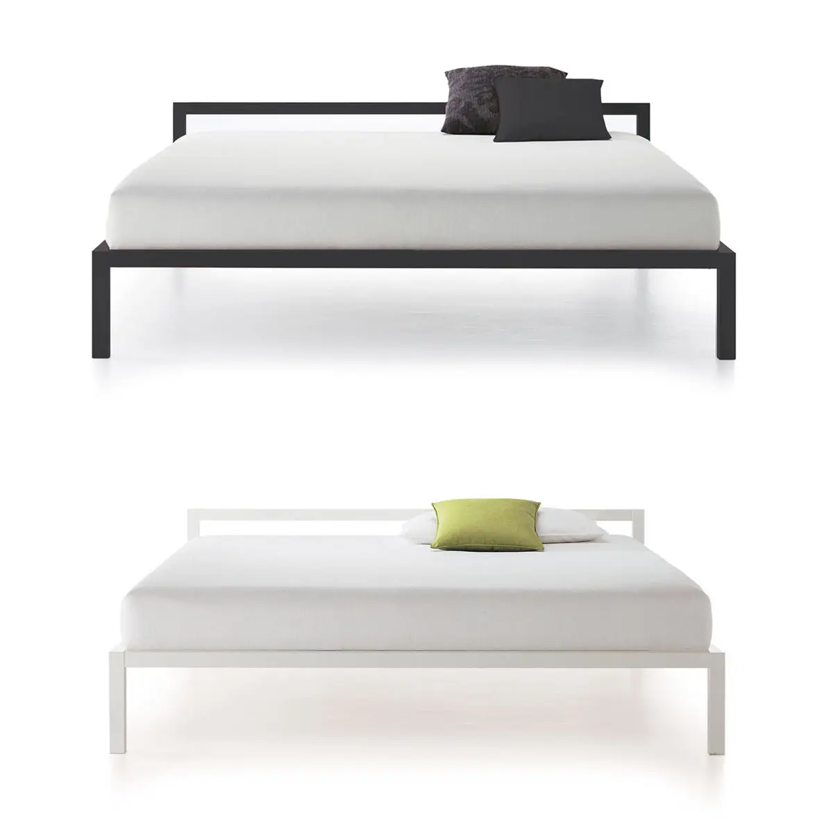 Aluminium Bed with Italian Precision | Structure: Matt Painted White X053 | Dimensions: 150 x 210 cm