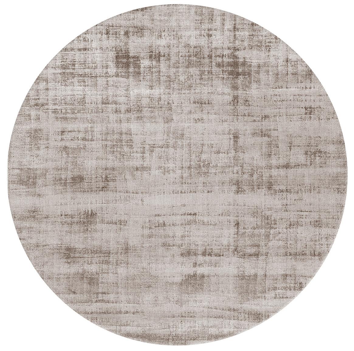 Plain Round Silk Rug