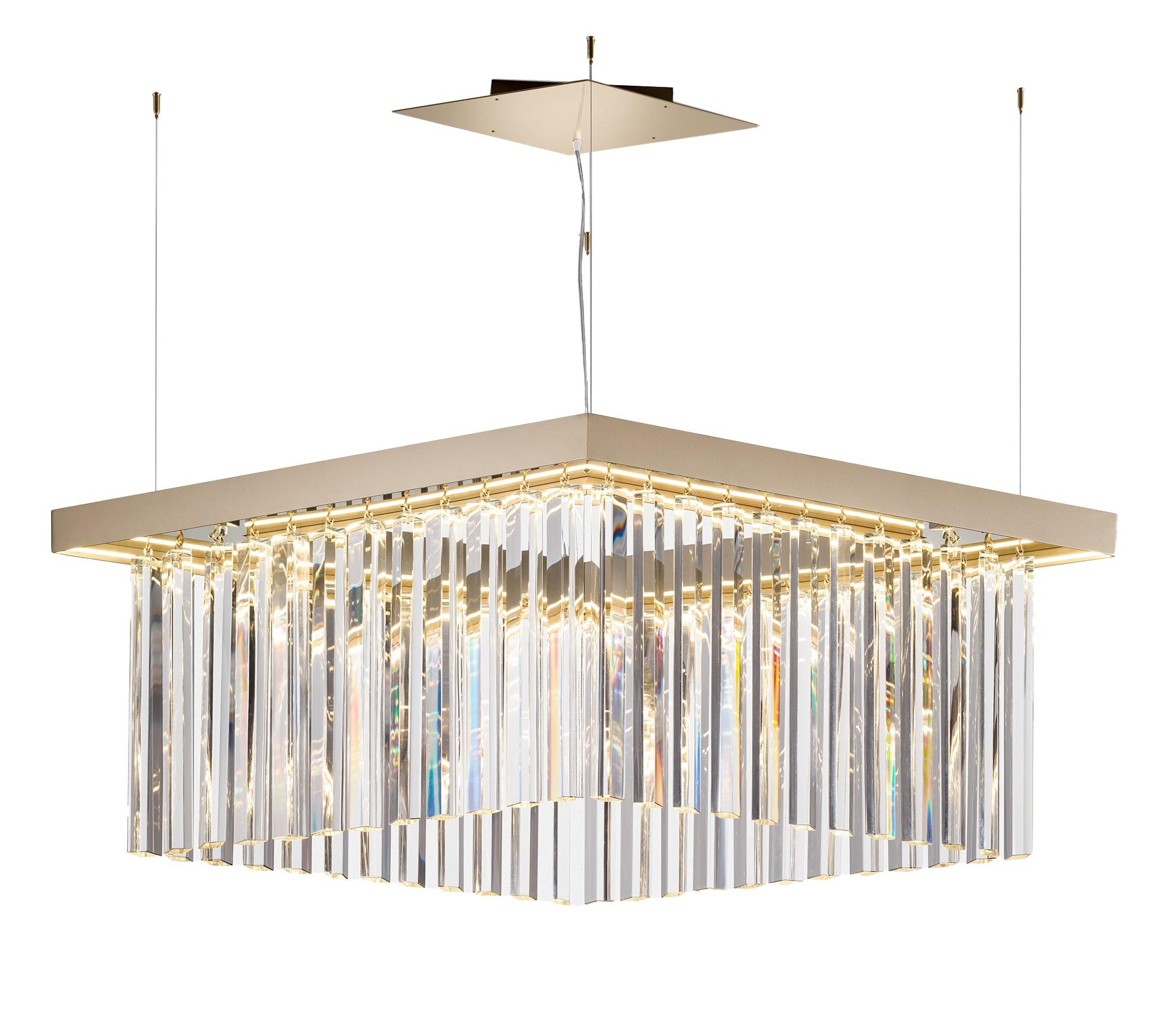 Small Rhomubs Transparent Glass Chandelier