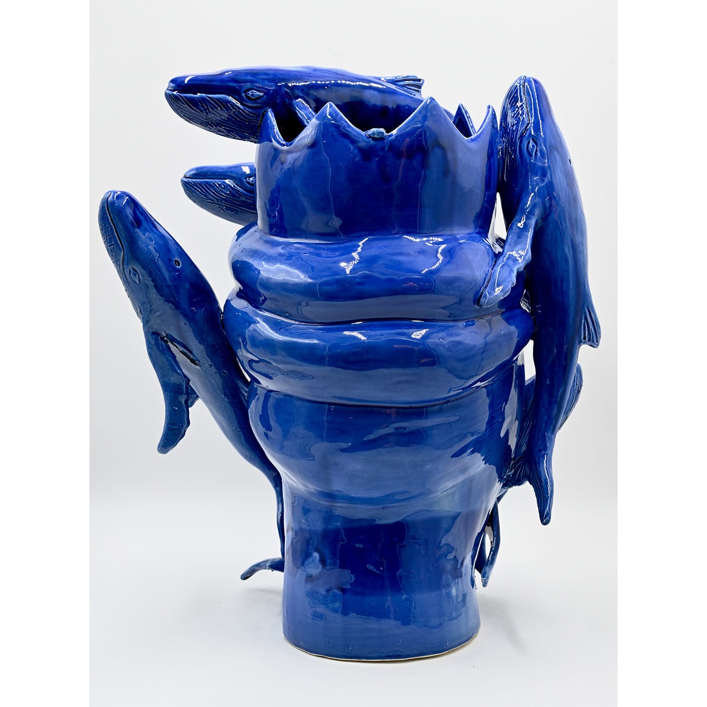 Moor's Head Glossy Blue Sculpture