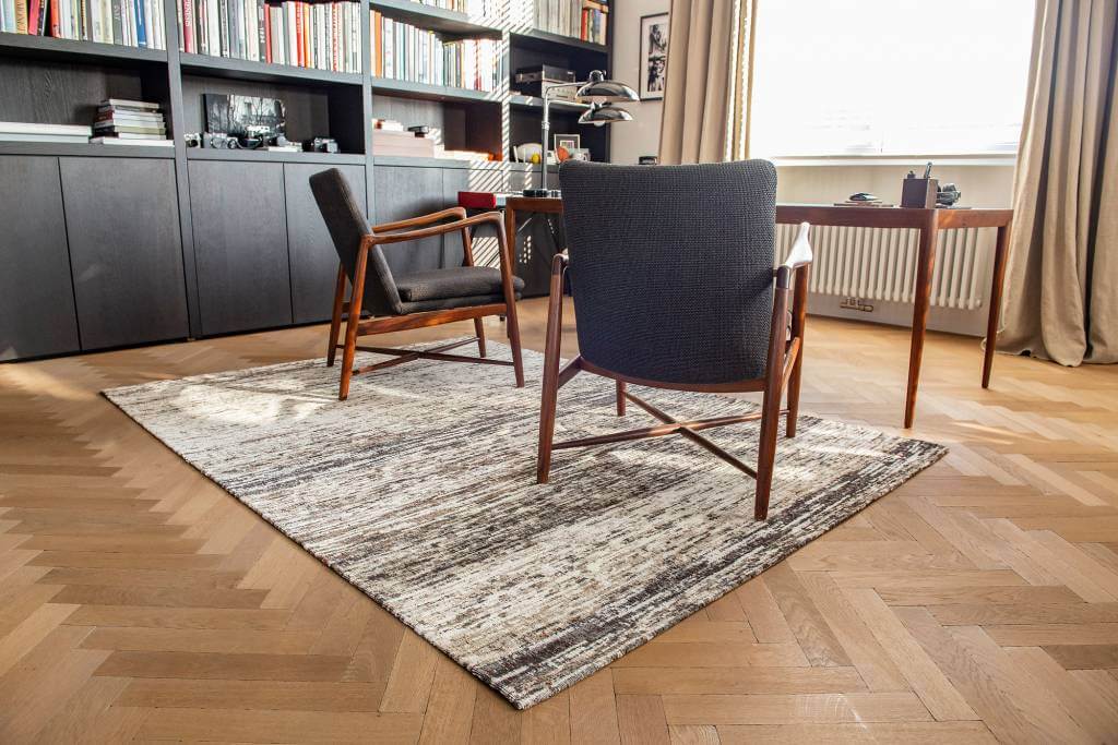  Brine And Brown Premium Rug ☞ Size: 4' 7" x 6' 7" (140 x 200 cm)