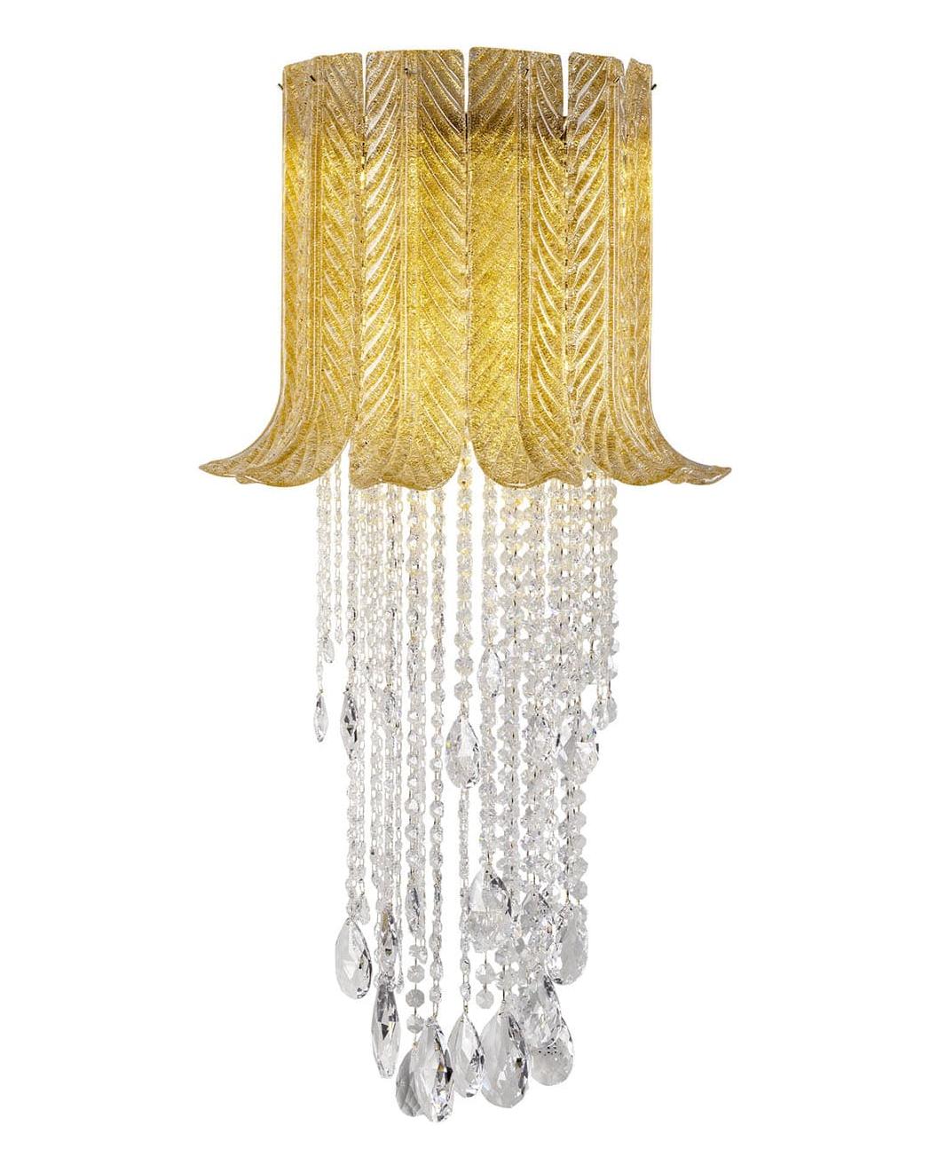 Murano Leaf Wall Sconce with Gold Accents