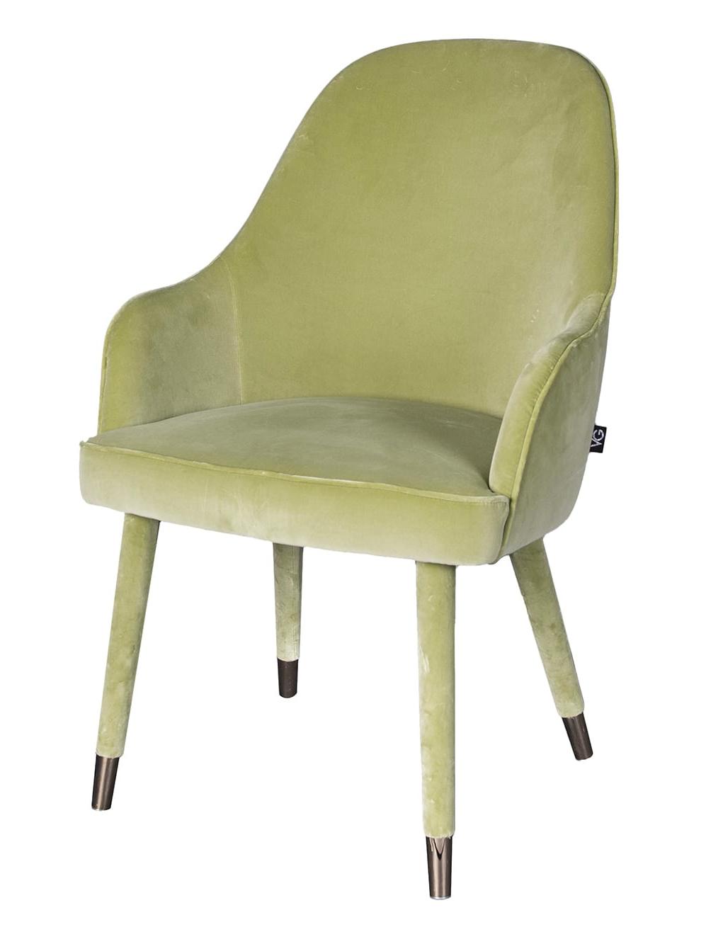 Paulette Green Chair with Armrests
