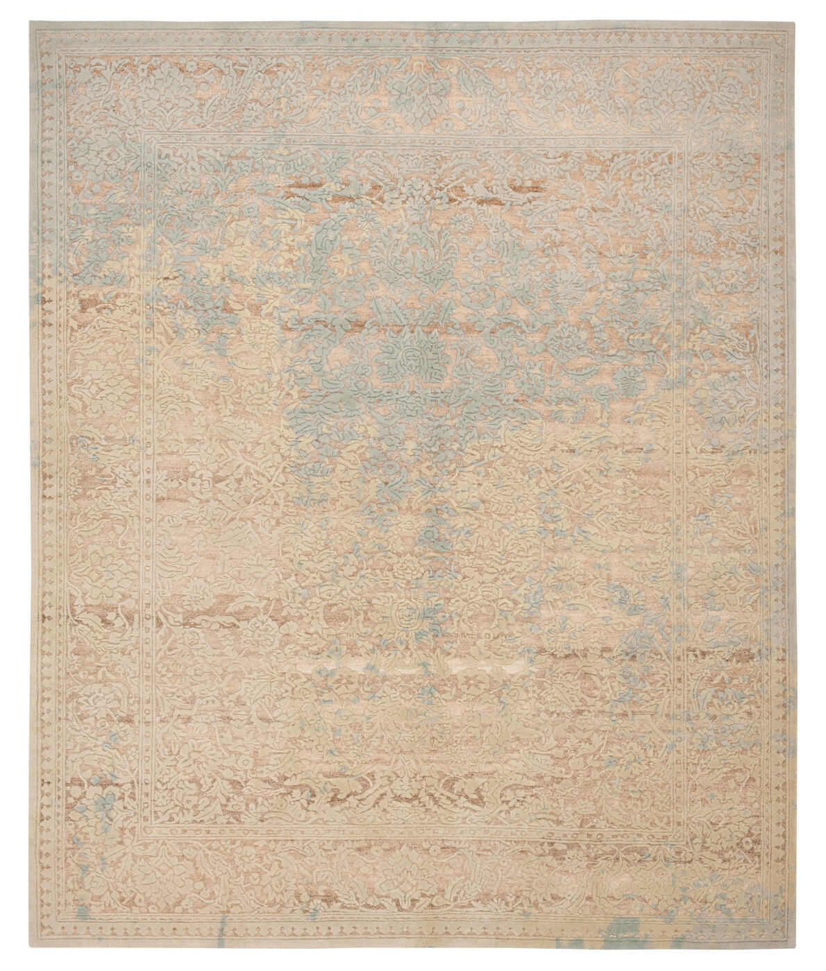 Medallion Hand-Knotted Beige Rug