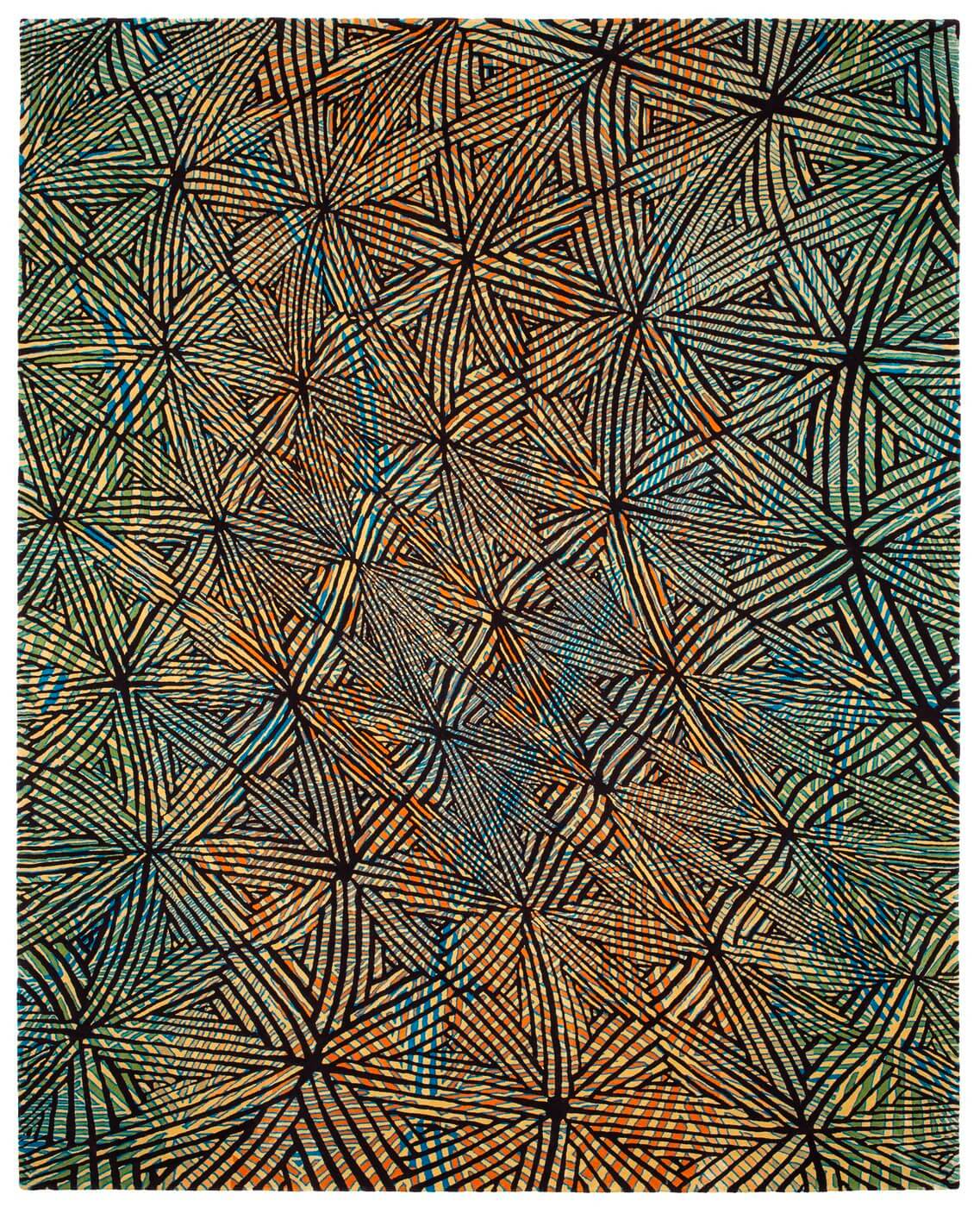 Green Hand-knotted Art Rug