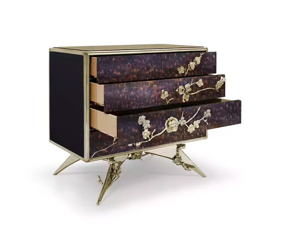 Mirage Purple Feather Nightstand