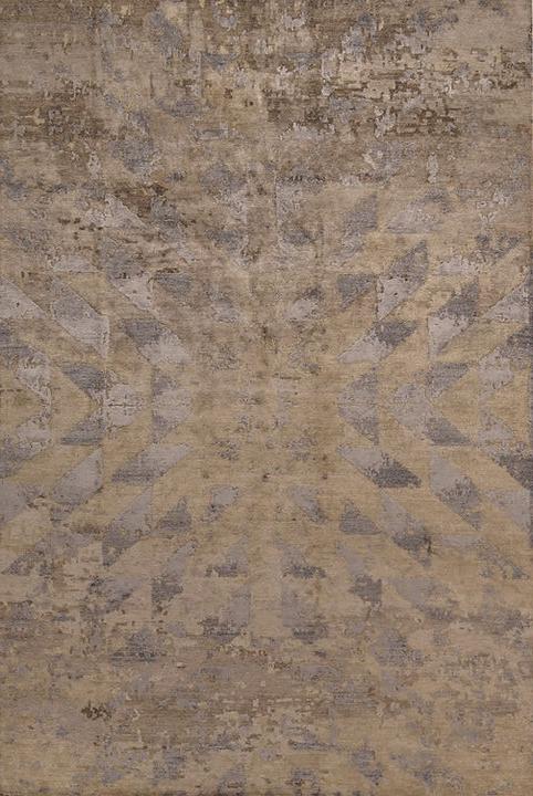 Handmade Luxury Bamboo Silk Abstract Indian Rug