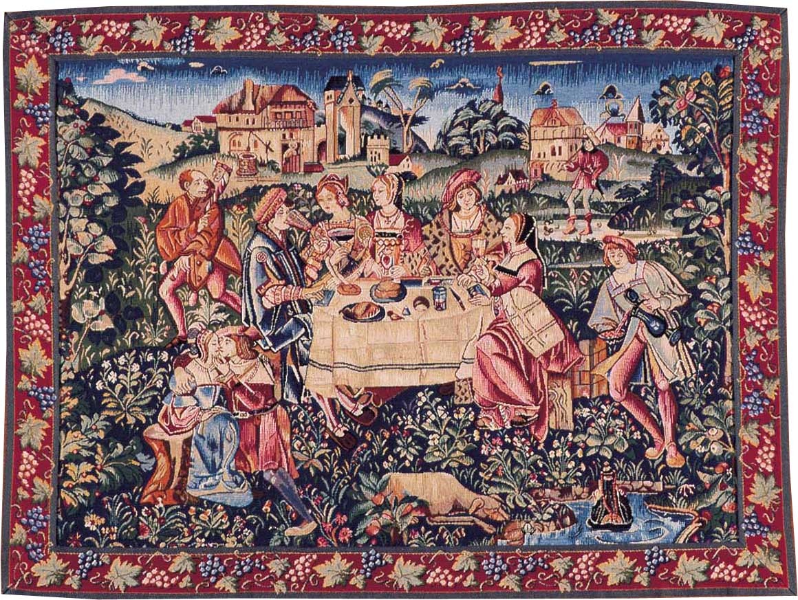 Afternoon Tea with Decorative Border Tapestry