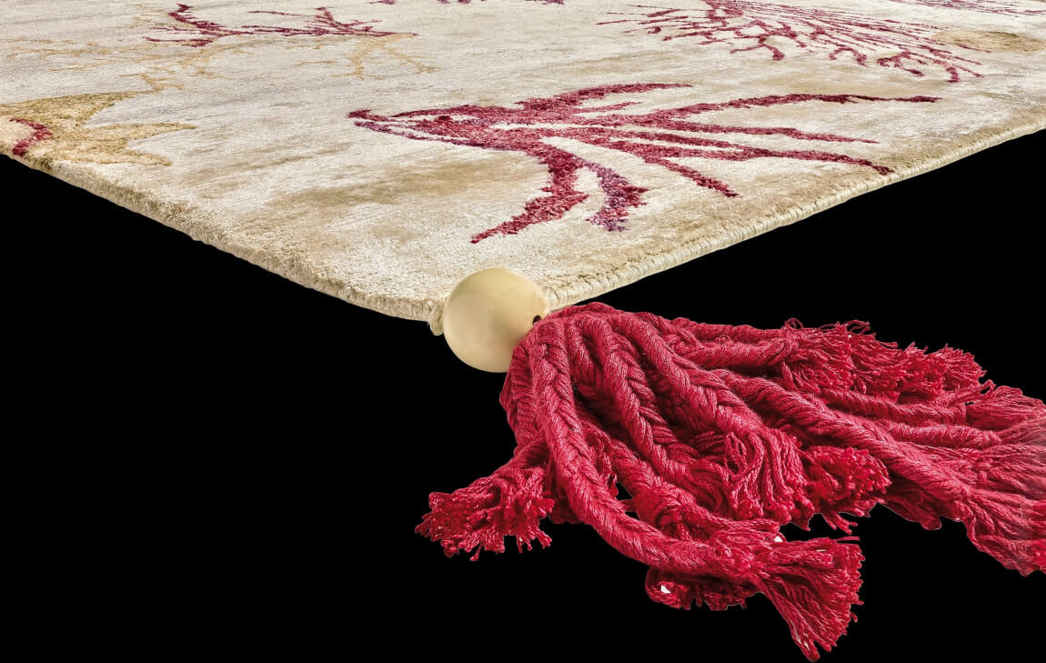 Corals Bamboo Silk Sitap Rug