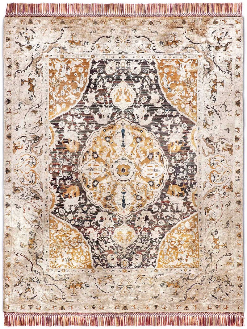 Gold Hand Knotted Rug