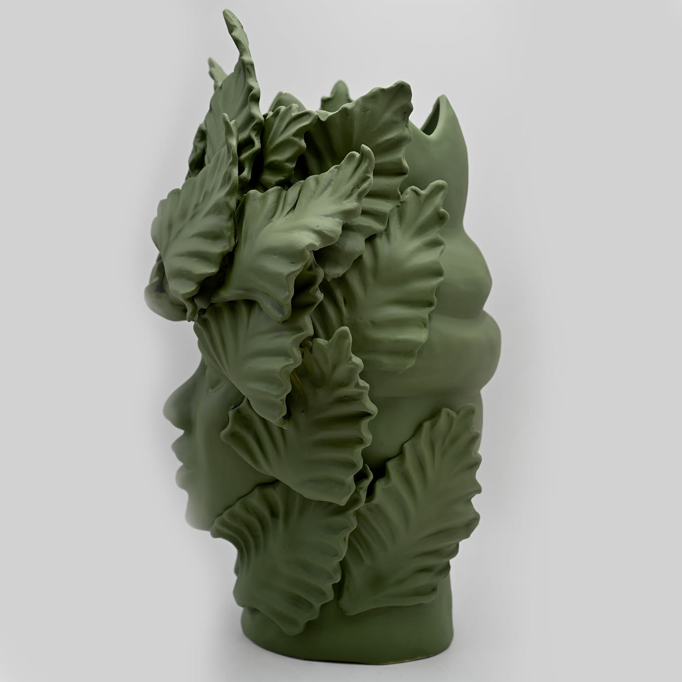 Moor's Head Matte Green Sculpture