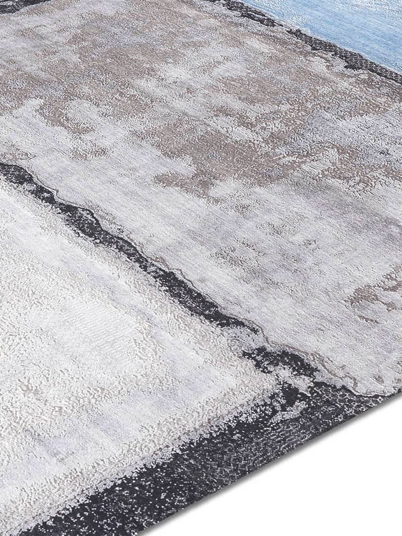 Light Blue Taupe Luxury Handmade Rug