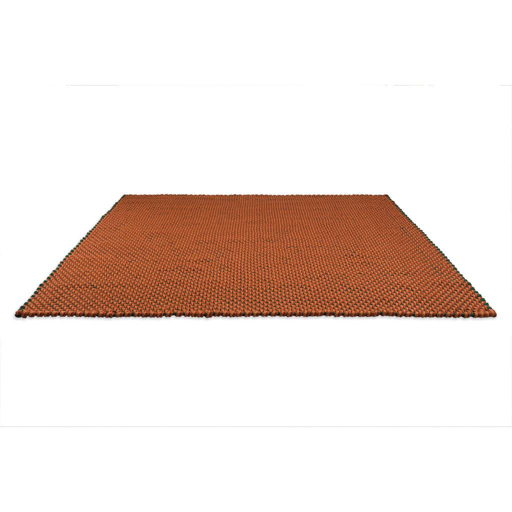 Braided Tri-Color Outdoor Rug in Bright Orange