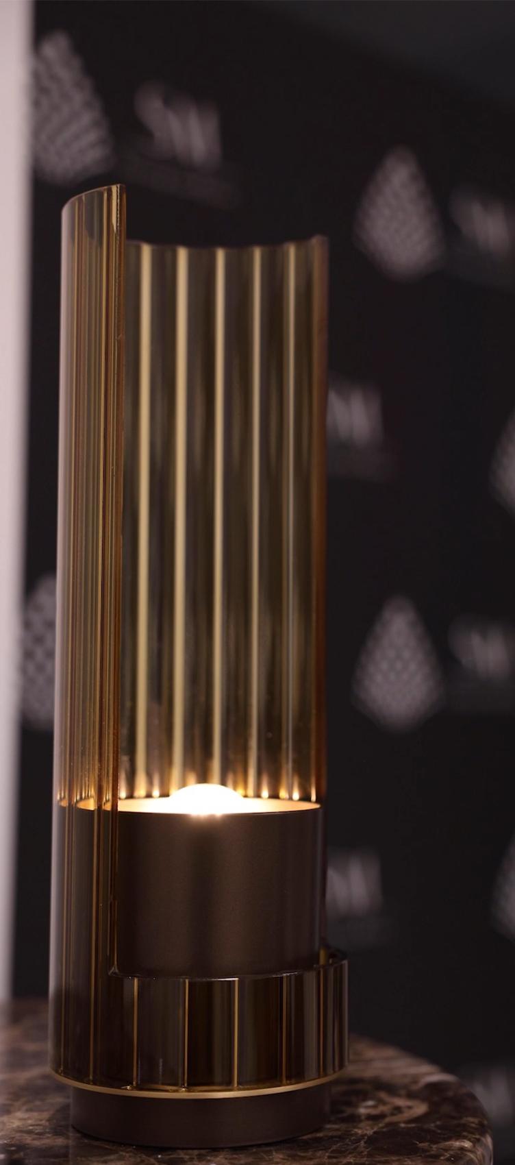 Bon Ton Amber Glass Table Lamp